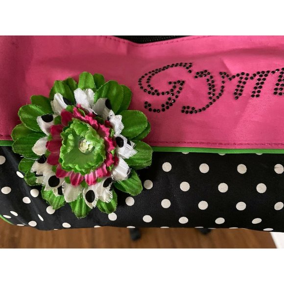 Gymnastics Bag Gymnast Duffle‎ Overnight Tote Adjust Handle Zip Polka Dot Flower - Picture 10 of 12